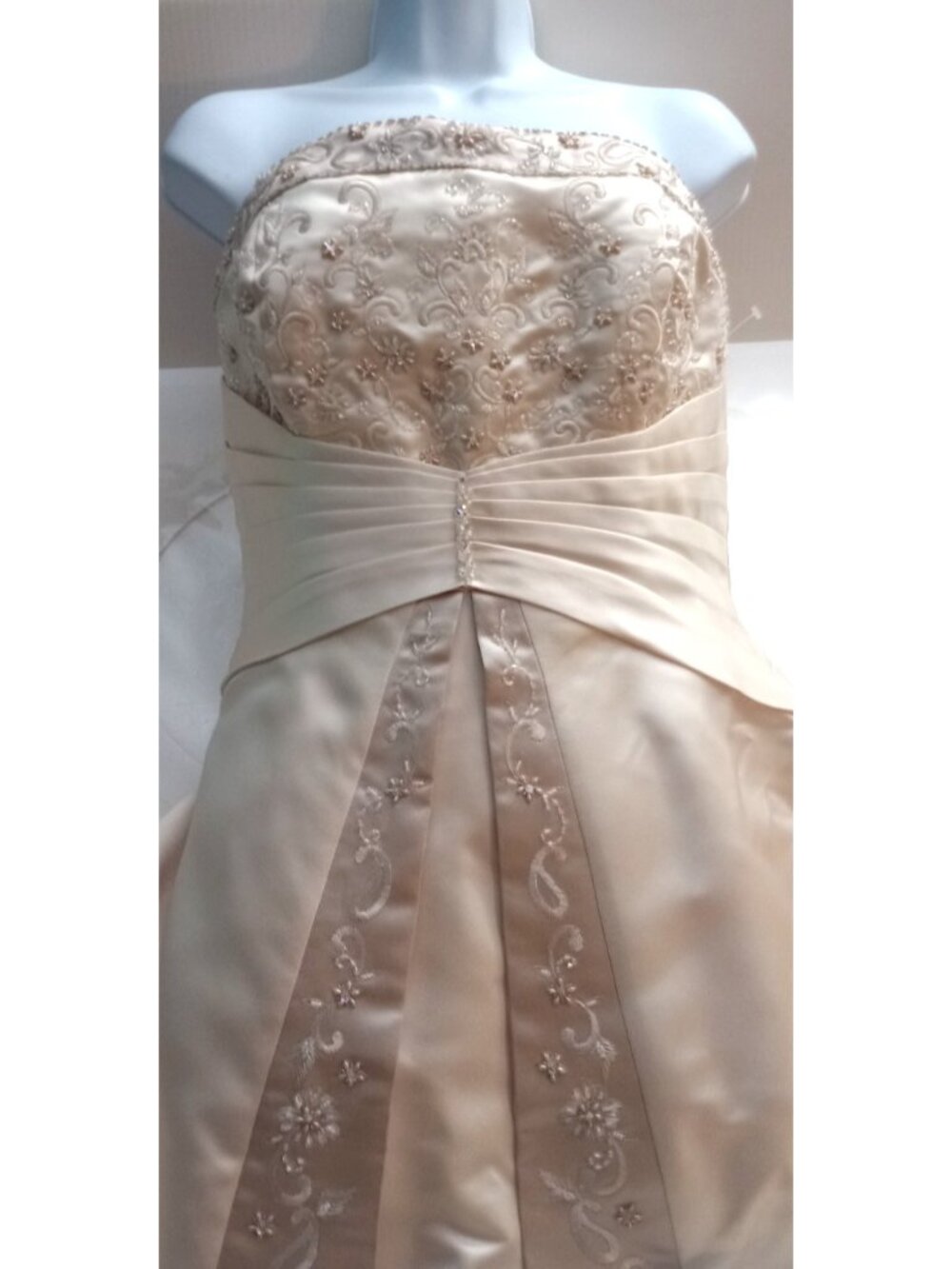 Demetrios Wedding Dress Gown Ivory Lace Tulle Satin Beaded Organza  Size 18